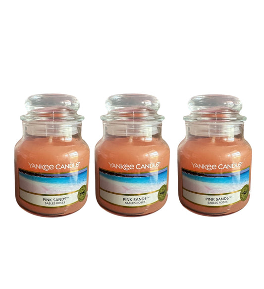 YANKEE CANDLE PINK SANDS 104GR JAR SET FOR 3
