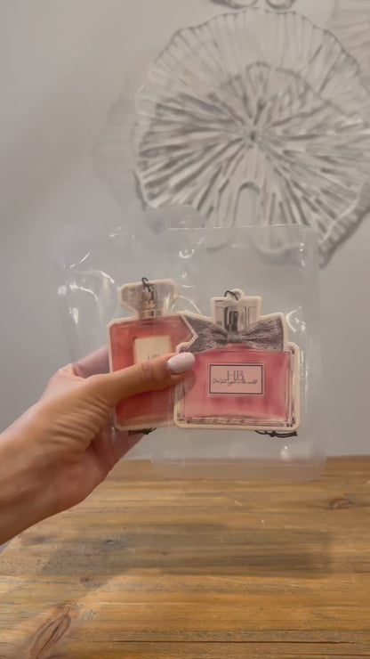 Designer Perfume Air Freshener, Car Fragrance, Orange and Pink, 2-Pack